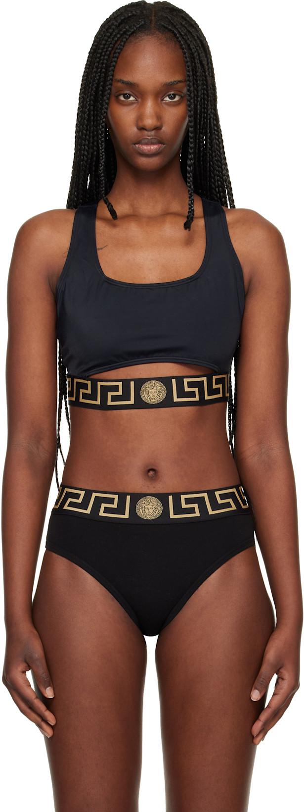 Black Cutout Bikini Top by VERSACE