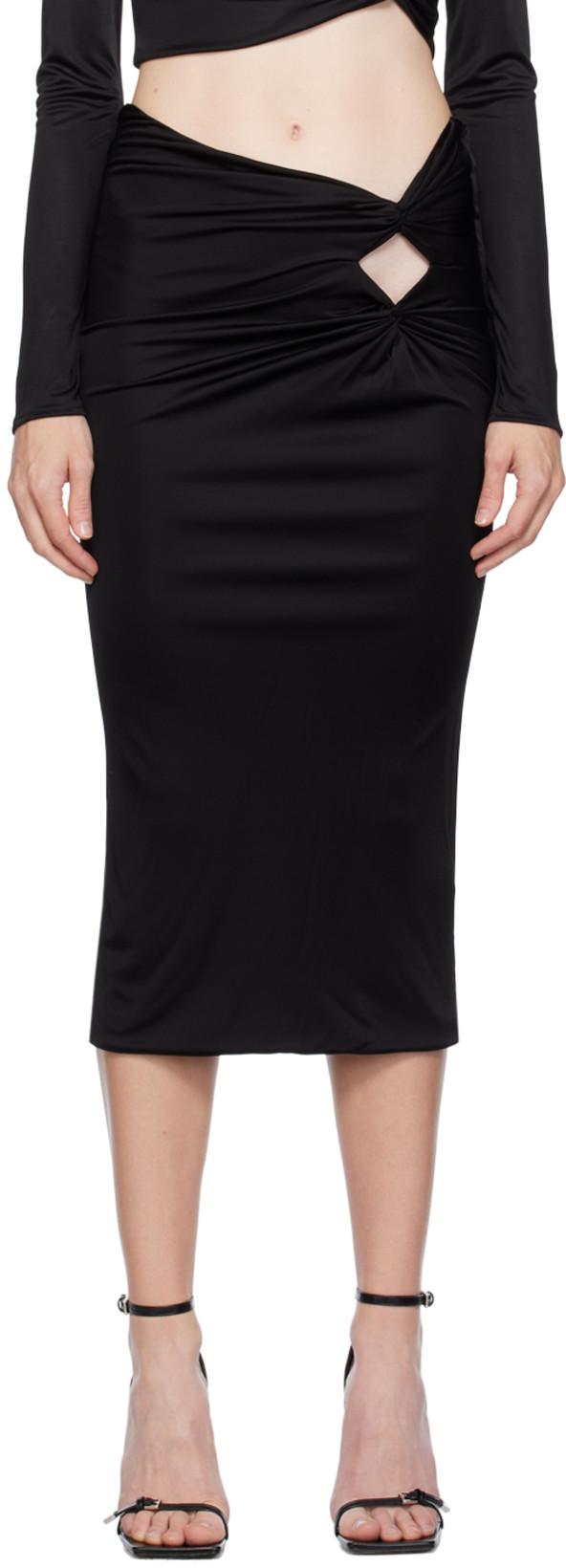Black Dua Lipa Edition Midi Skirt by VERSACE