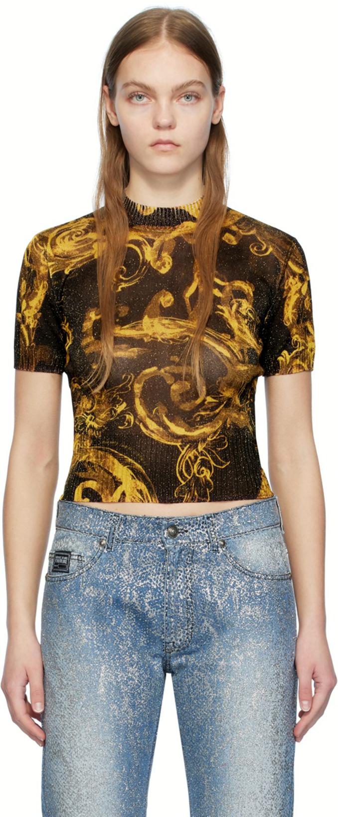 Black Graphic T-Shirt by VERSACE
