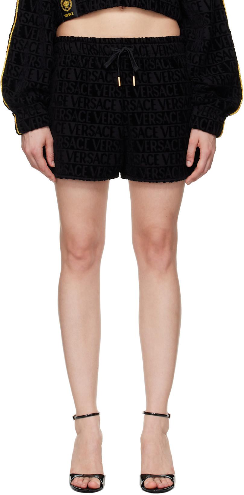 Black 'I Heart Baroque' Shorts by VERSACE