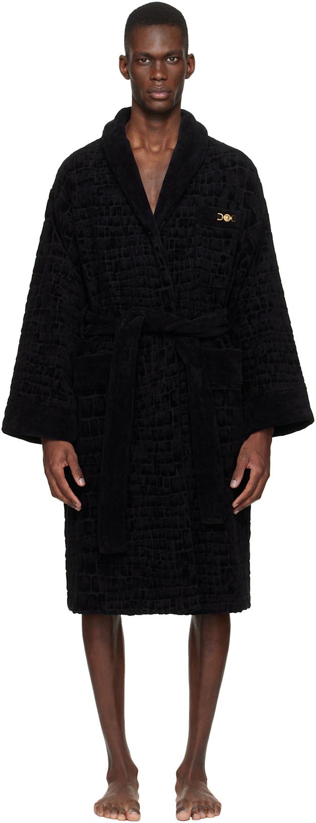 Black Icon Bathrobe by VERSACE