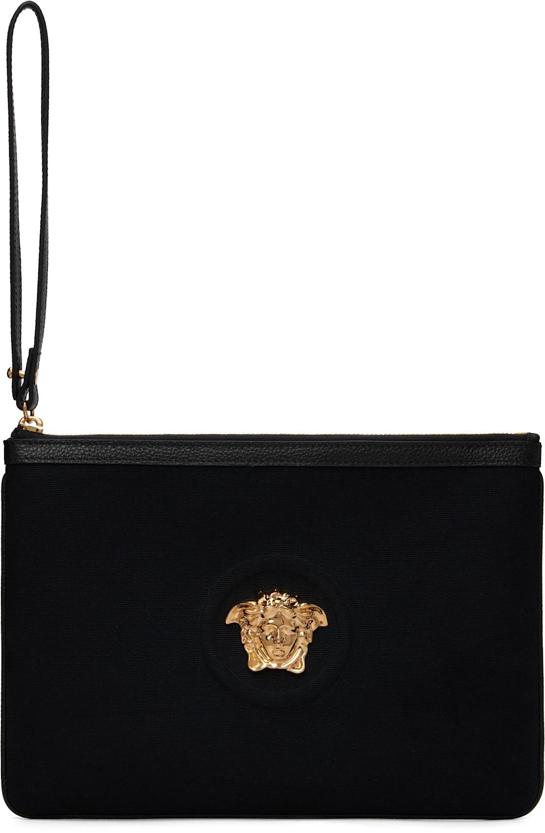 Black 'La Medusa' Canvas Pouch by VERSACE