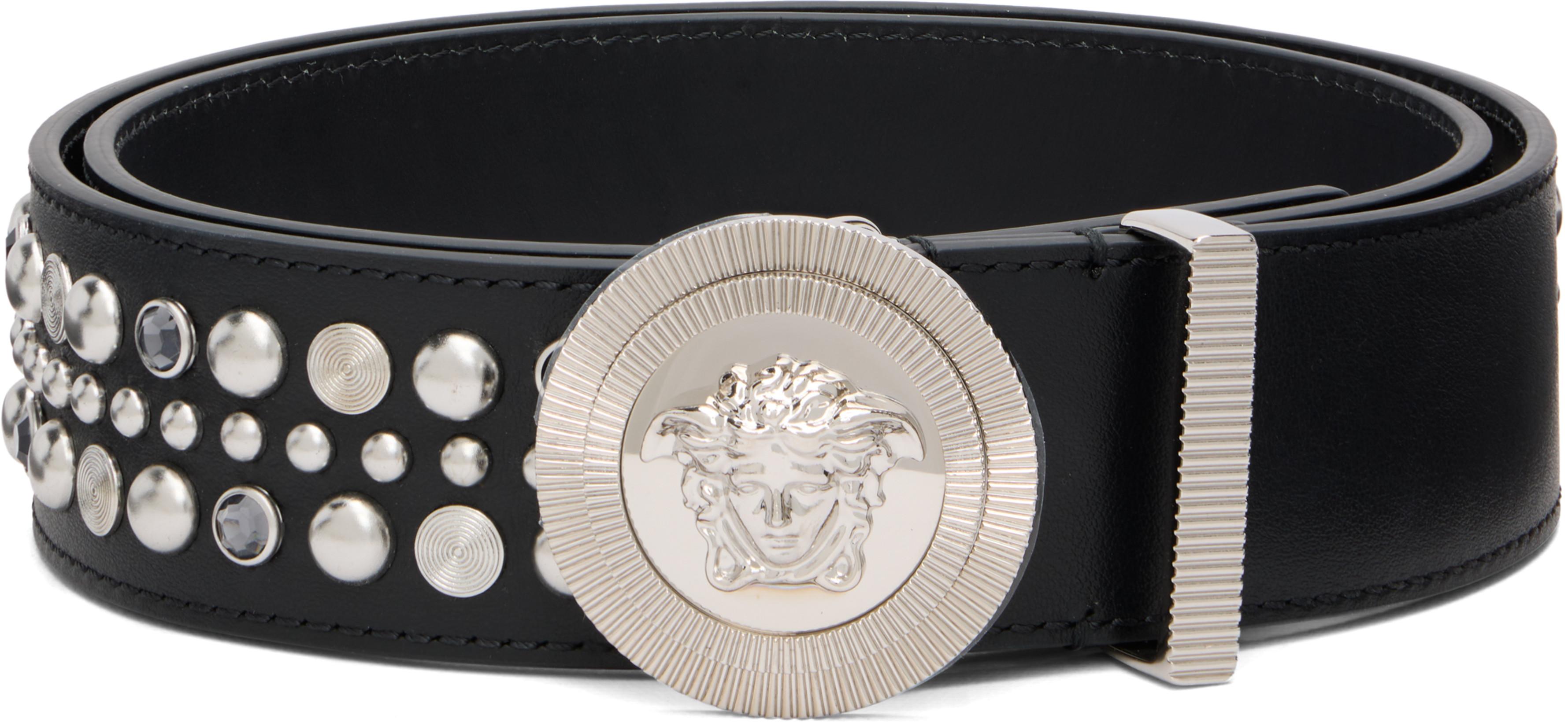 Black Medusa Biggie Leather Belt by VERSACE