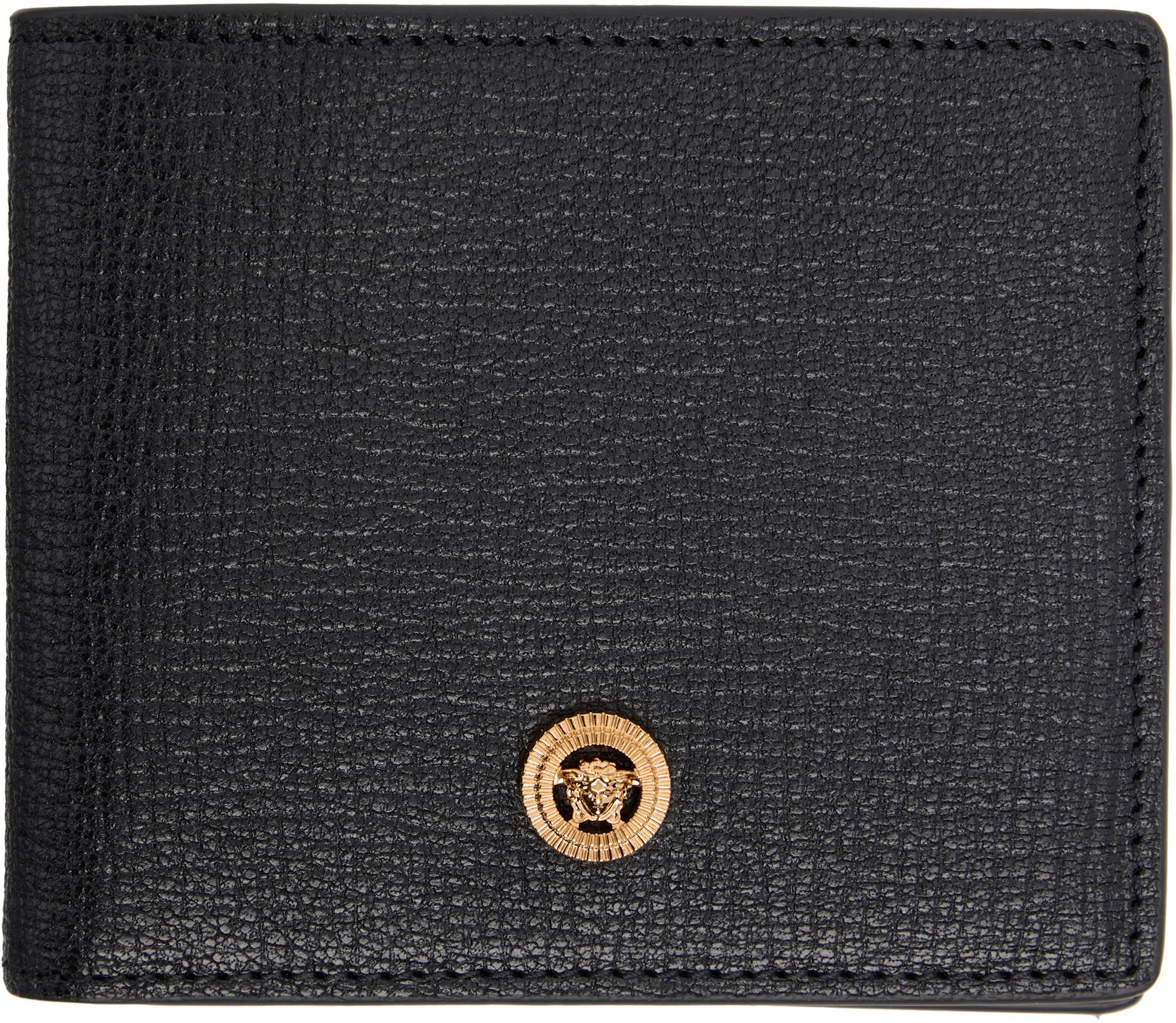 Black Medusa Biggie Leather Wallet by VERSACE