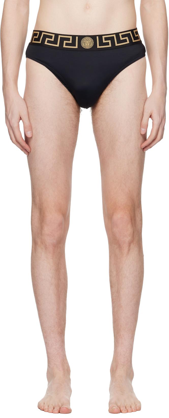Black Nylon-Blend Swim Briefs by VERSACE