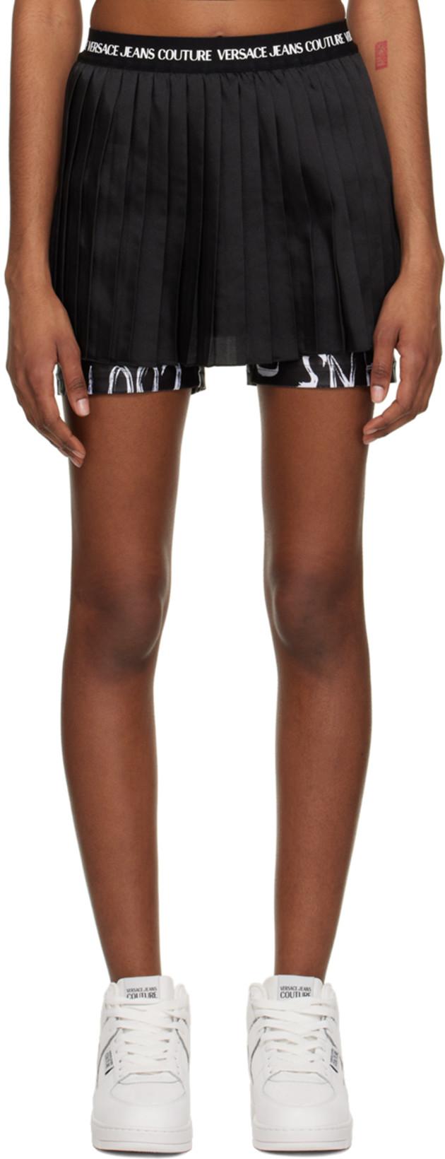 Black Pleated Skort by VERSACE