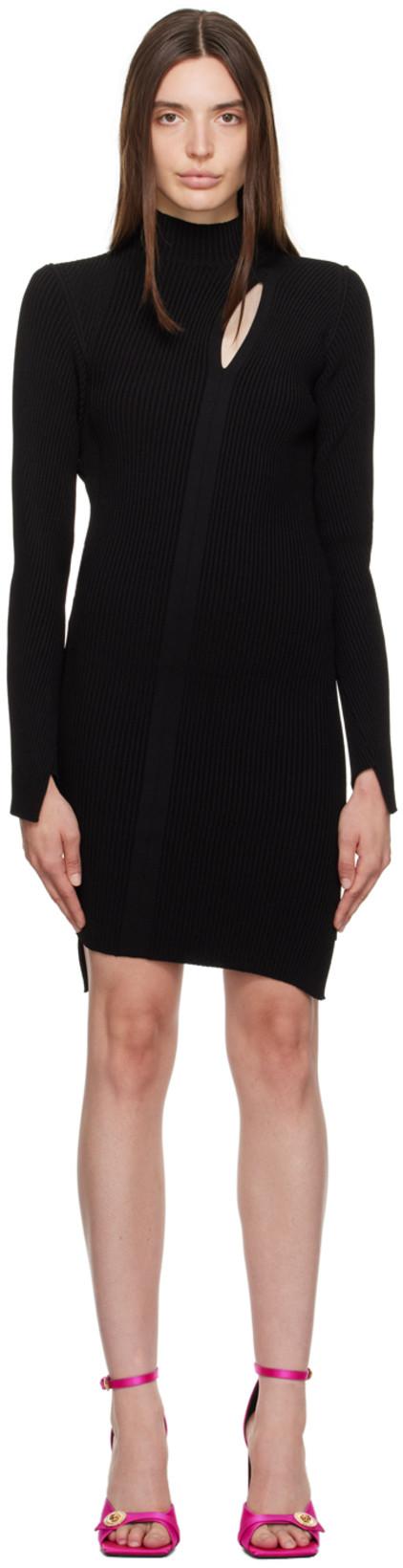 Black Slashed Minidress by VERSACE Black Slashed Minidress by VERSACE