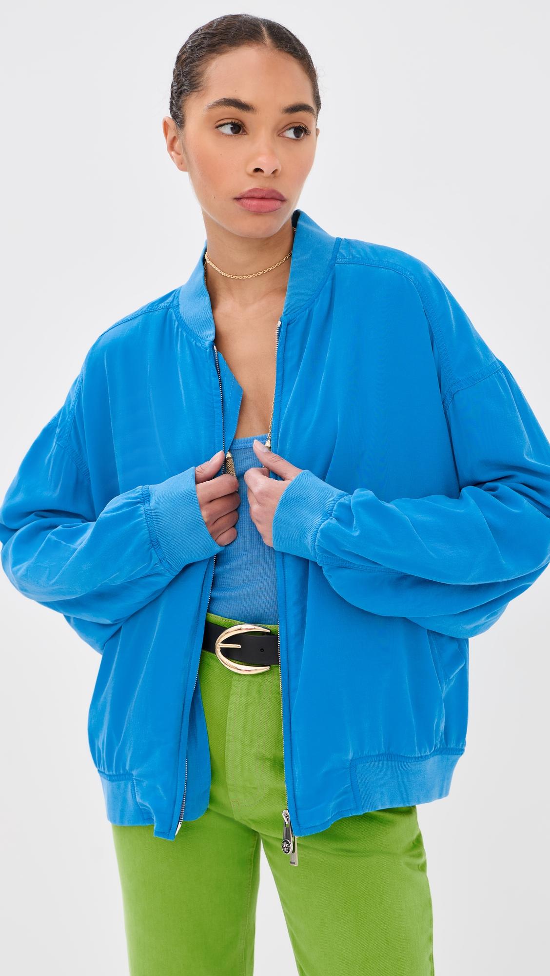Blouson Overdyed Silk Bomber Jacket by VERSACE