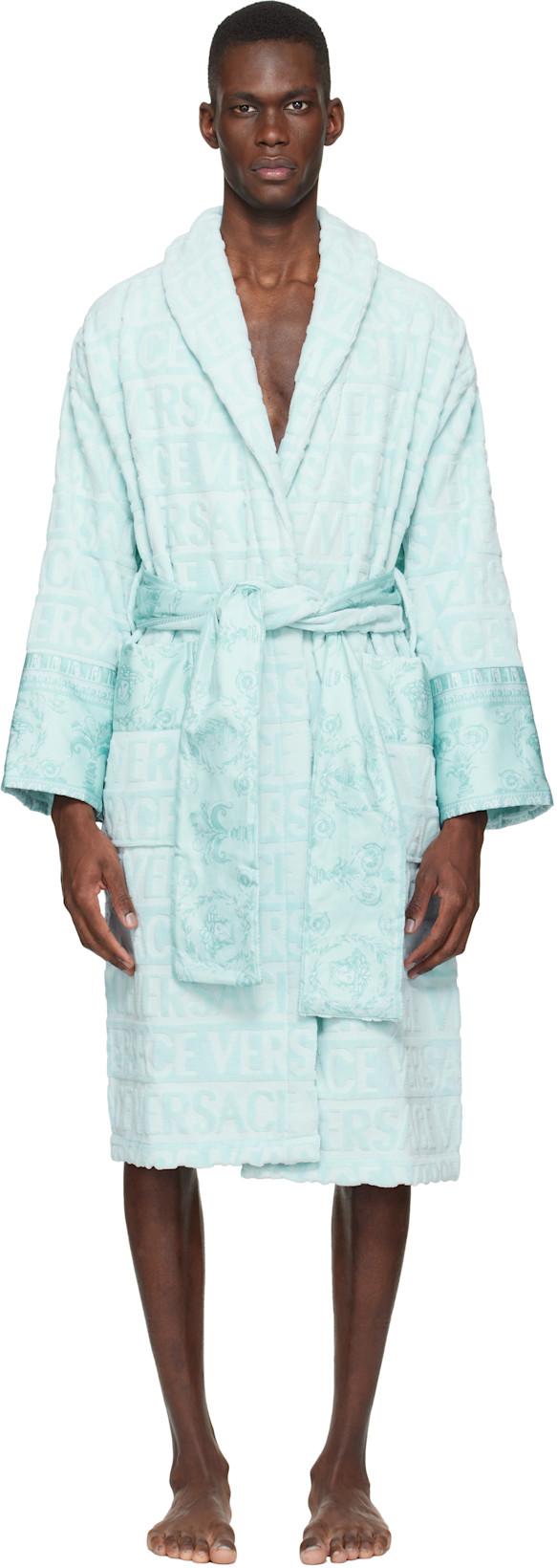 Blue 'I Heart Baroque' Bathrobe by VERSACE