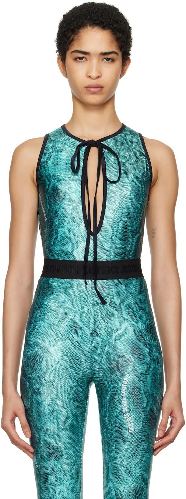 Blue Printed Bodysuit by VERSACE
