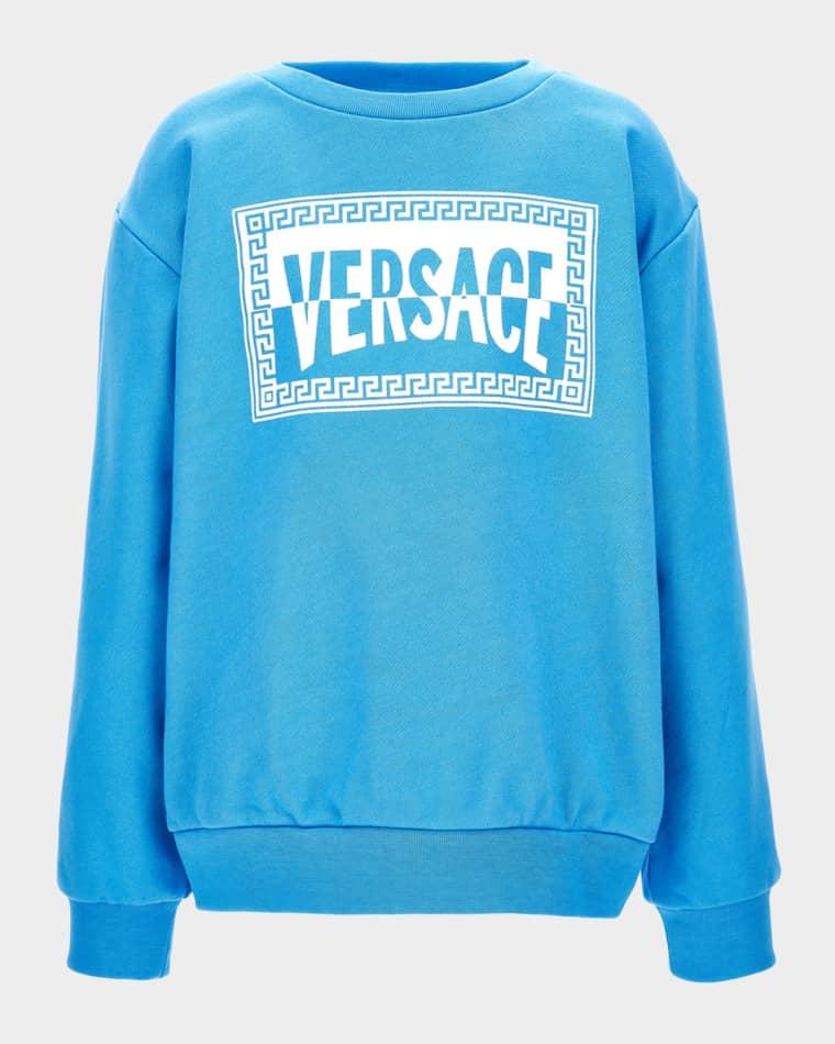 Boy's '90s Vintage Logo Cotton Sweatshirt, Size 6-14 by VERSACE