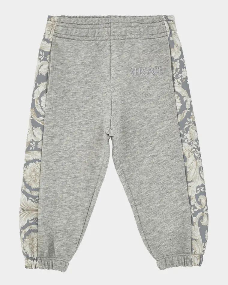 Boy's Barocco Logo-Embroidered Sweatpants, Size 12M-5 by VERSACE
