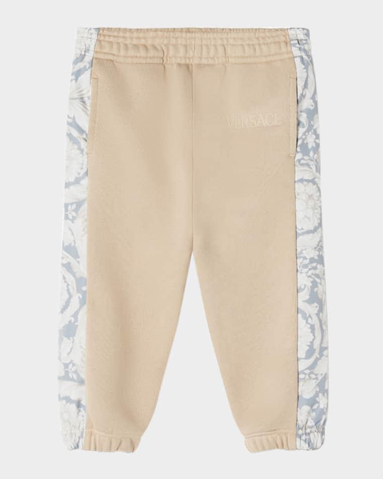 Boy's Barocco-Trim Fleece Sweatpants, Size 12M-4 by VERSACE