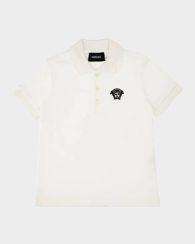 Boy's Cotton Pique Polo Shirt, Size 12M-5 by VERSACE