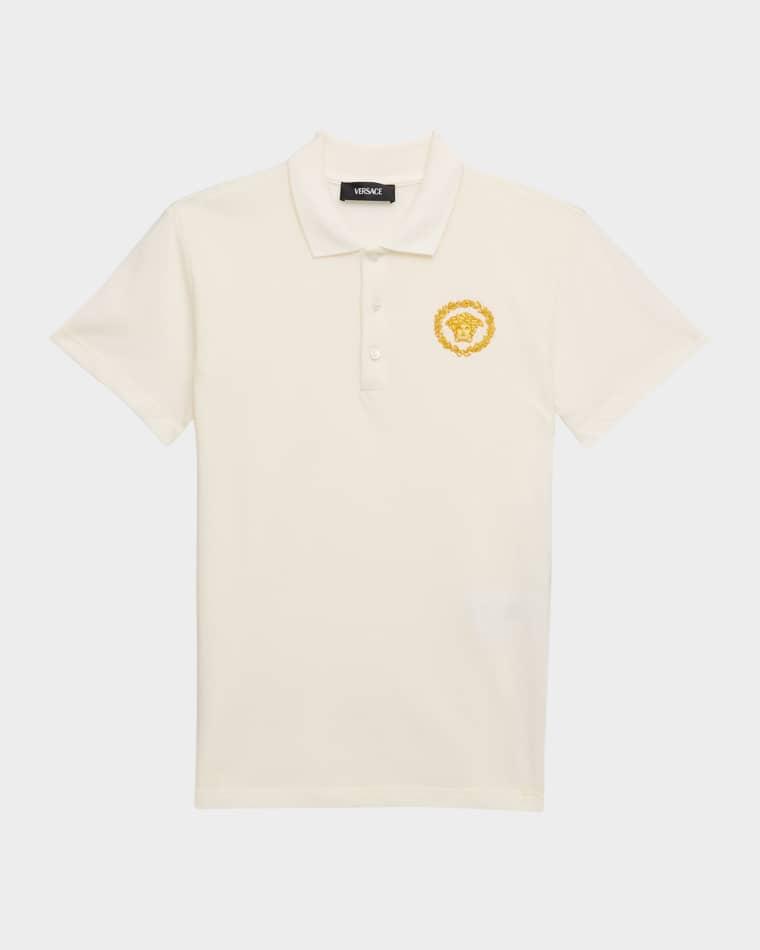 Boy's Medusa Emblem Polo Shirt, Size 6-14 by VERSACE