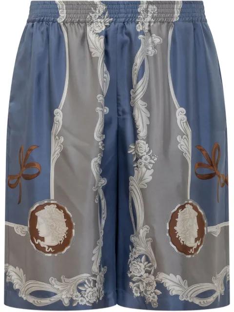 Cameo silk shorts by VERSACE