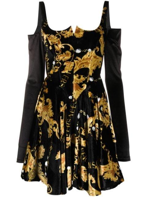 Chain Couture long-sleeved corset dress by VERSACE