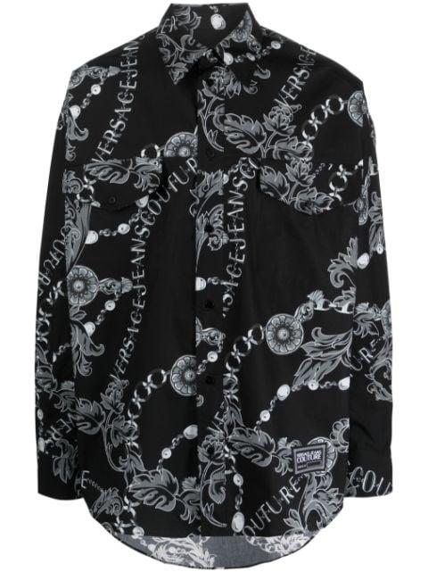 Chain Couture-print cotton shirt by VERSACE