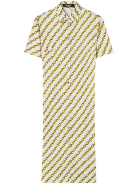 Chain Stripes midi shirt dress by VERSACE