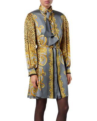 Cheetah Foulard Silk Dress by VERSACE