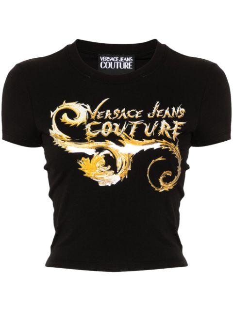 Chromo Couture cropped T-shirt by VERSACE