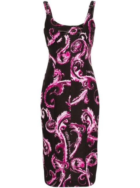 Chromo Couture-print midi dress by VERSACE