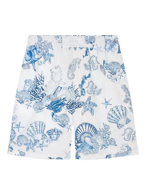 Coral Theatre cotton shorts by VERSACE