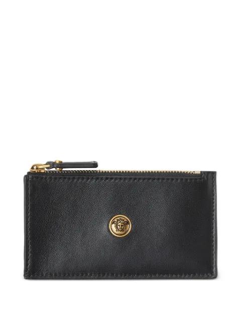 Emblème leather zip card holder by VERSACE