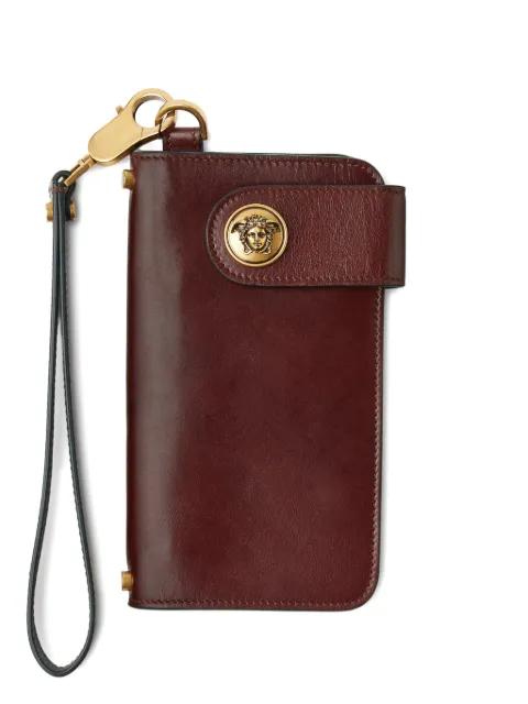 Emblème long leather wallet by VERSACE