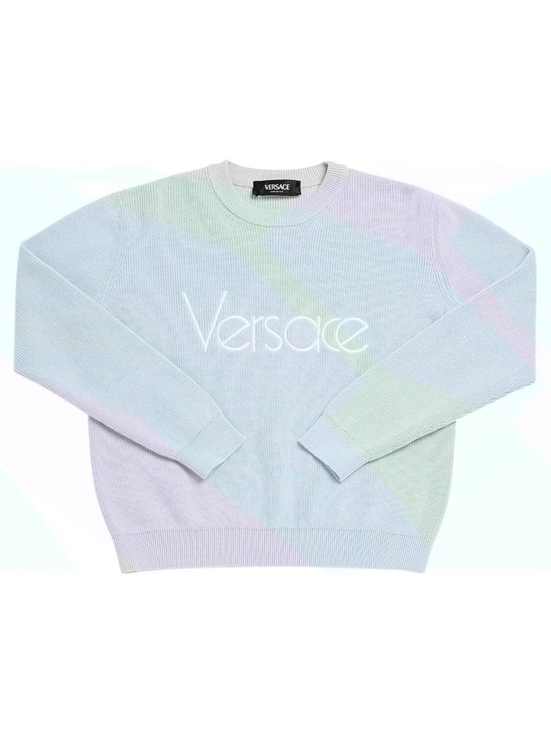 Embroidered Cotton Sweatshirt by VERSACE