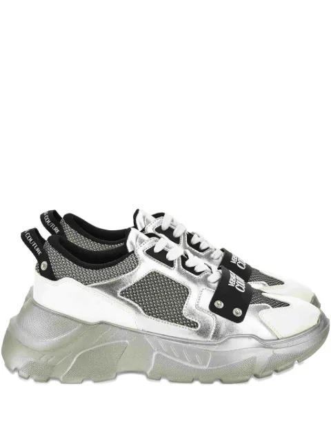 Fondo Speedtrack metallic-panel mesh trainers by VERSACE