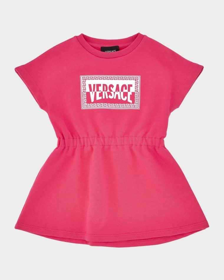 Girl's '90s Vintage Logo Cotton Dress, Size 12M-5 by VERSACE
