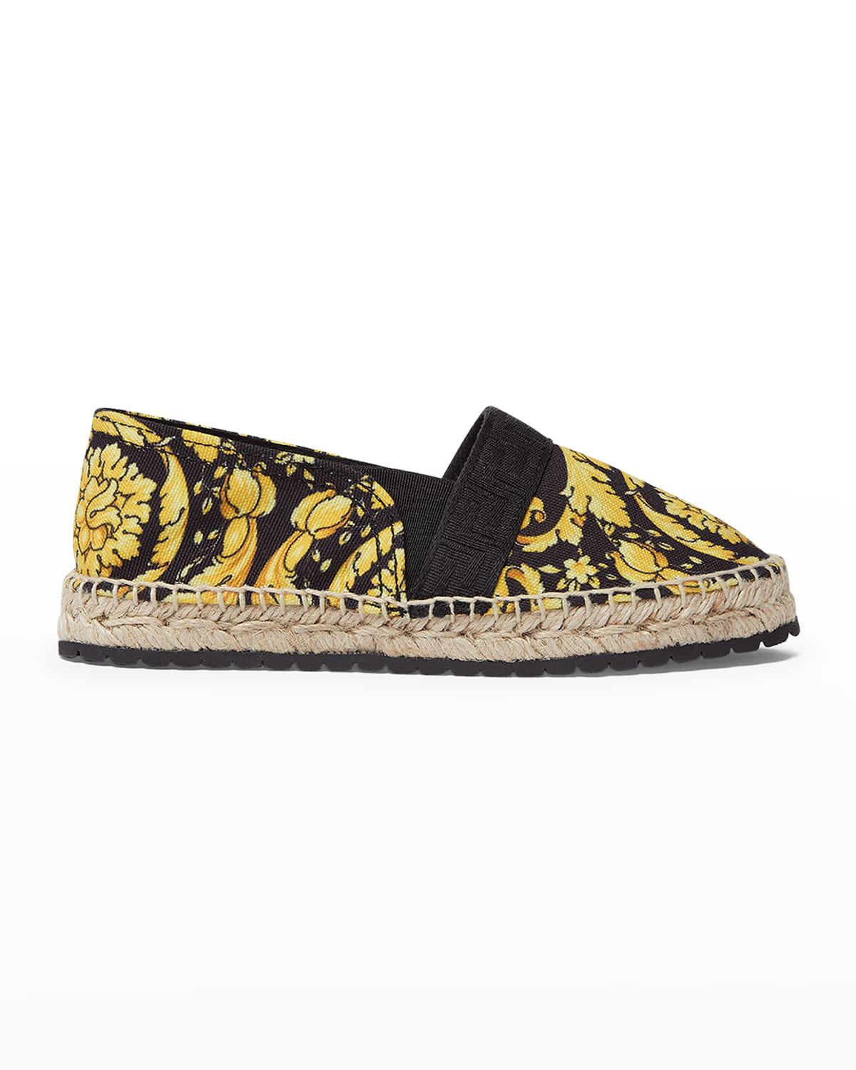 Girl's Barocco-Greca Canvas Espadrilles by VERSACE