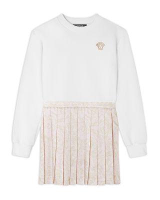 Girls' Barocco Medusa Studs Embroidery Twill Fleece Dress - Little Kid by VERSACE