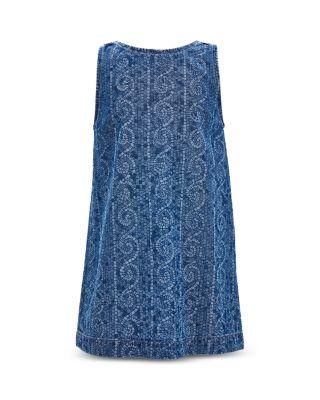 Girls' Greek Mosaic Denim Dress - Little Kid by VERSACE