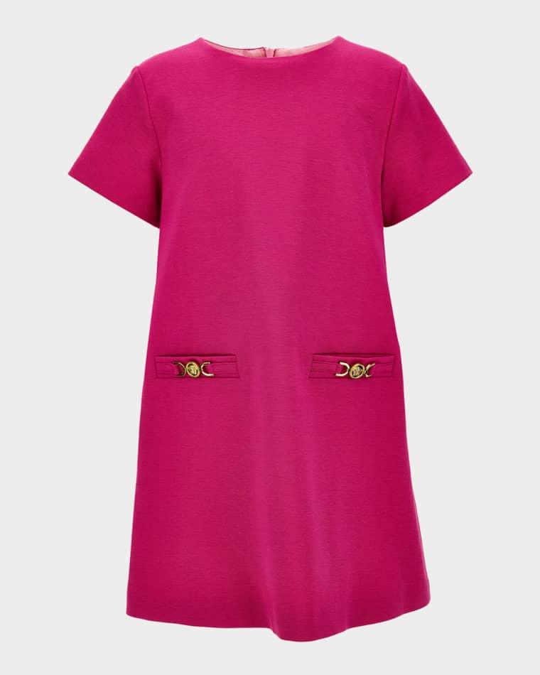 Girl's Medusa Hardware-Embellished Dress, Size 6-14 by VERSACE