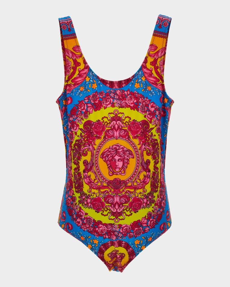 Girl's Medusa One-Piece Swimsuit, Size 6-14 by VERSACE