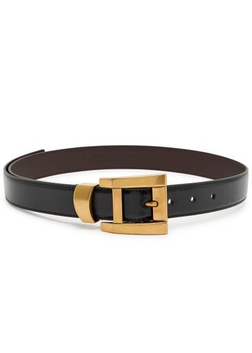 Glossed leather belt by VERSACE