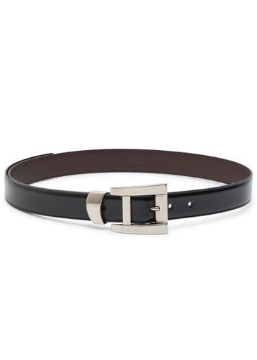 Glossed leather belt by VERSACE