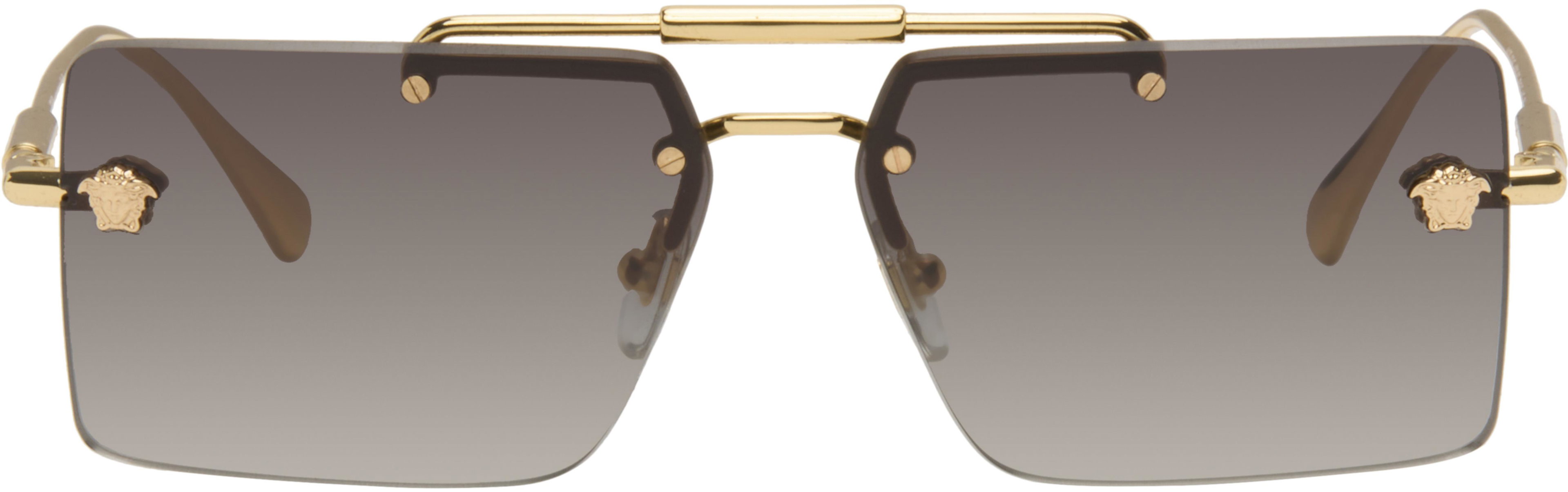 Gold Rimless Sunglasses by VERSACE