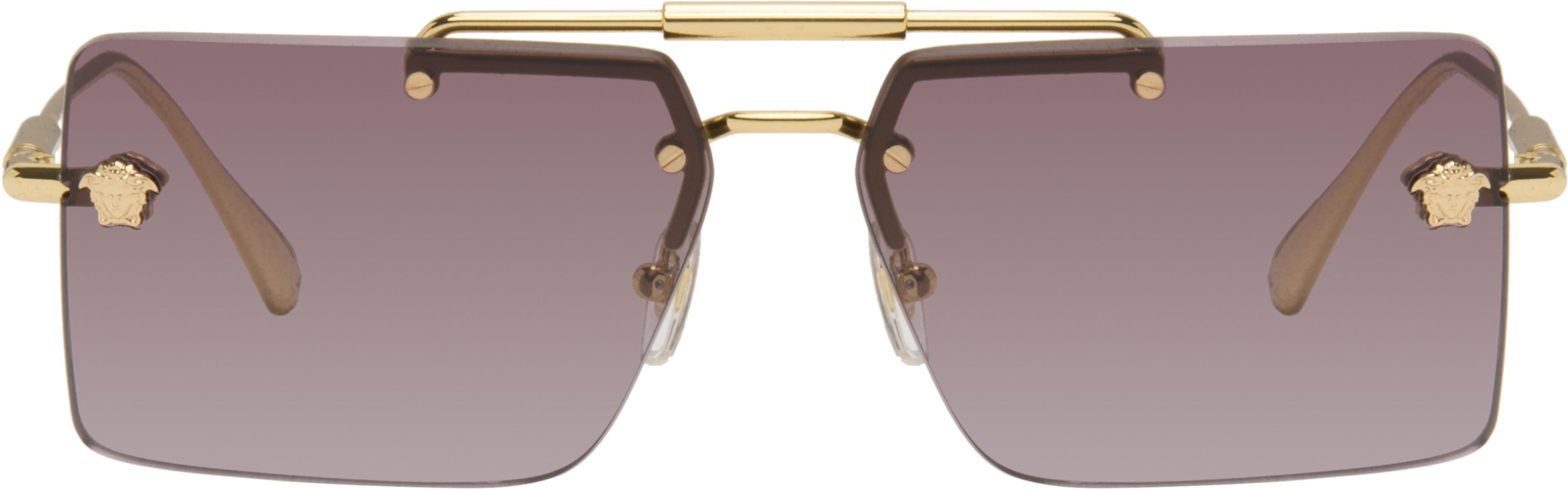 Gold Rimless Sunglasses by VERSACE
