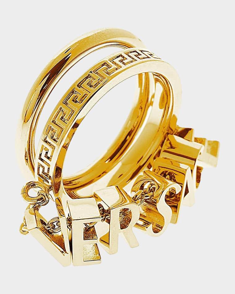 Goldtone "Versace" Ring by VERSACE