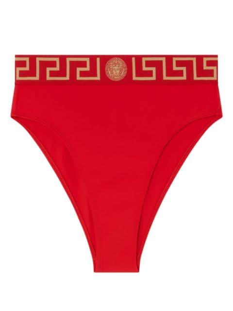 Greca Border high-waist bikini bottoms by VERSACE