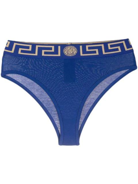 Greca Border high-waisted briefs by VERSACE