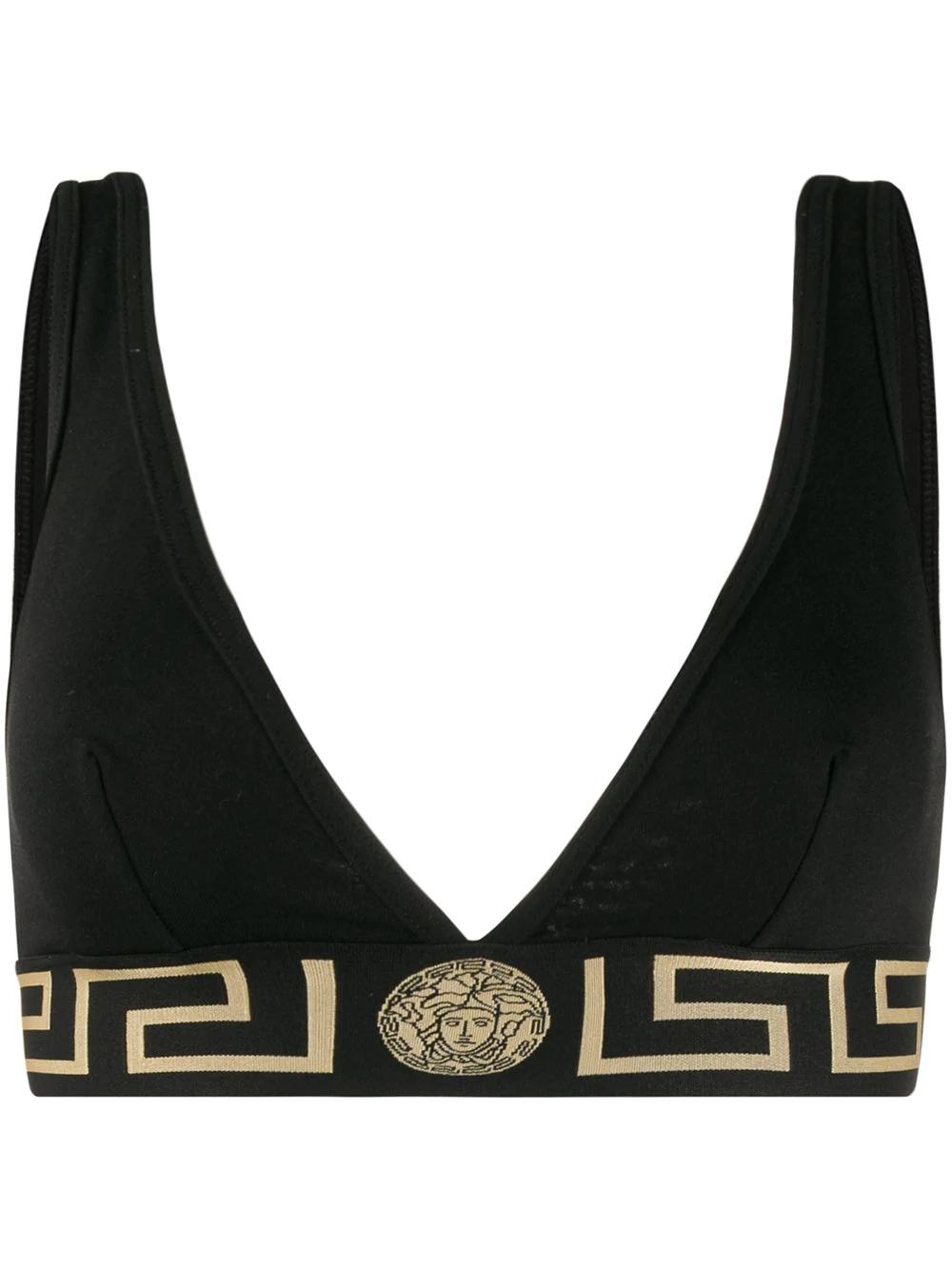 Greca Border triangle bralette by VERSACE