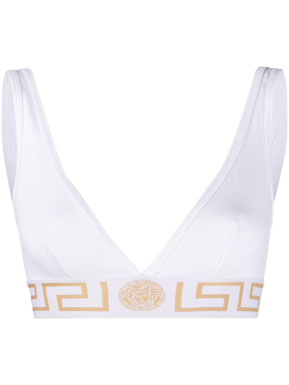 Greca Border triangle bralette by VERSACE