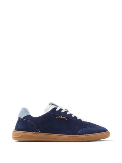Greca Court logo suede sneakers by VERSACE