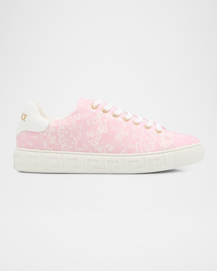 Greca Jacquard Canvas Low-Top Sneakers by VERSACE