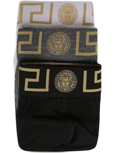 Greca Medusa Head briefs (set of three) by VERSACE