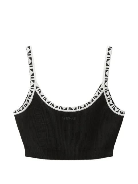 Greca-border cropped top by VERSACE